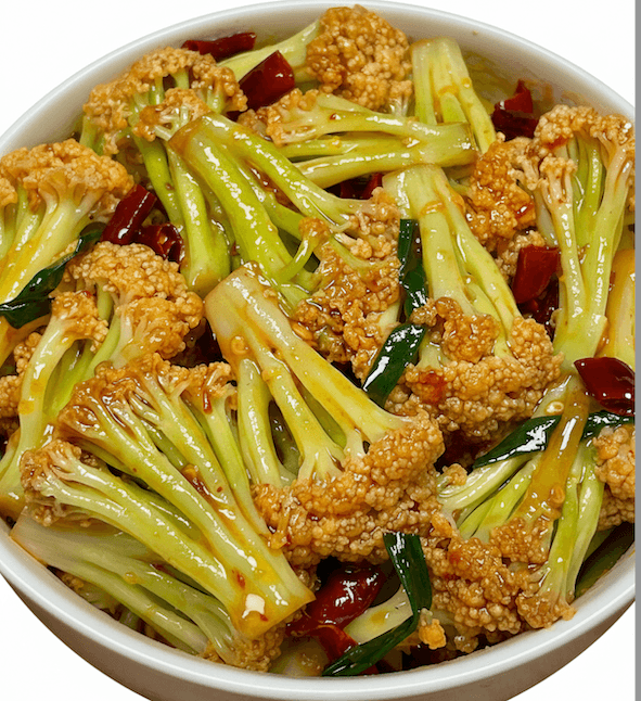老干妈豆豉菜花 (Stir-fried Cauliflower with Lao Gan Ma Chili Black Bean Sauce)