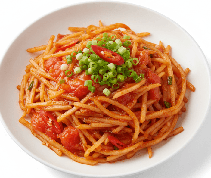 番茄土豆丝 (Stir-fried Shredded Potatoes with Tomatoes)